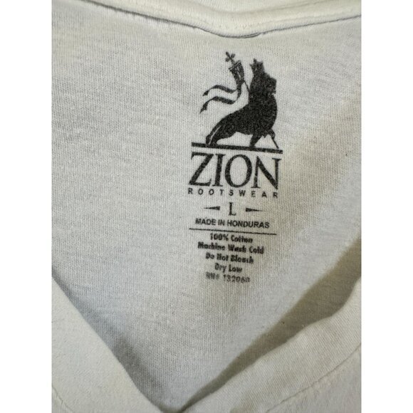 Zion Womens White Bob Marley T-shirt Large‎ short sleeve round neck 100% cotton - Picture 3 of 5